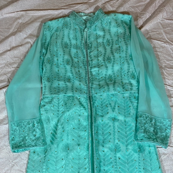 Mint Green Salwar Kameez Suit Set - Picture 5 of 13